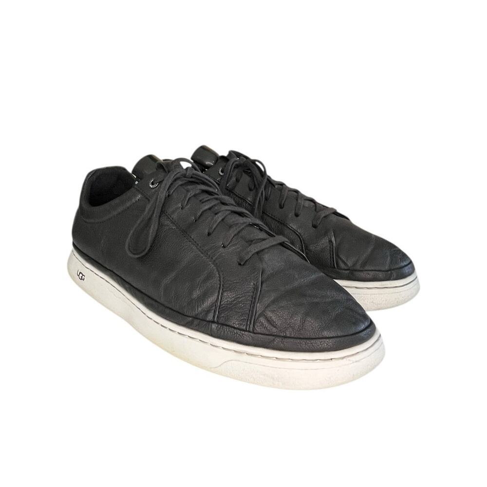 Mens UGG Cali Sneaker Low Leather Sneakers Size 11.5 Black White - Picture 3 of 6